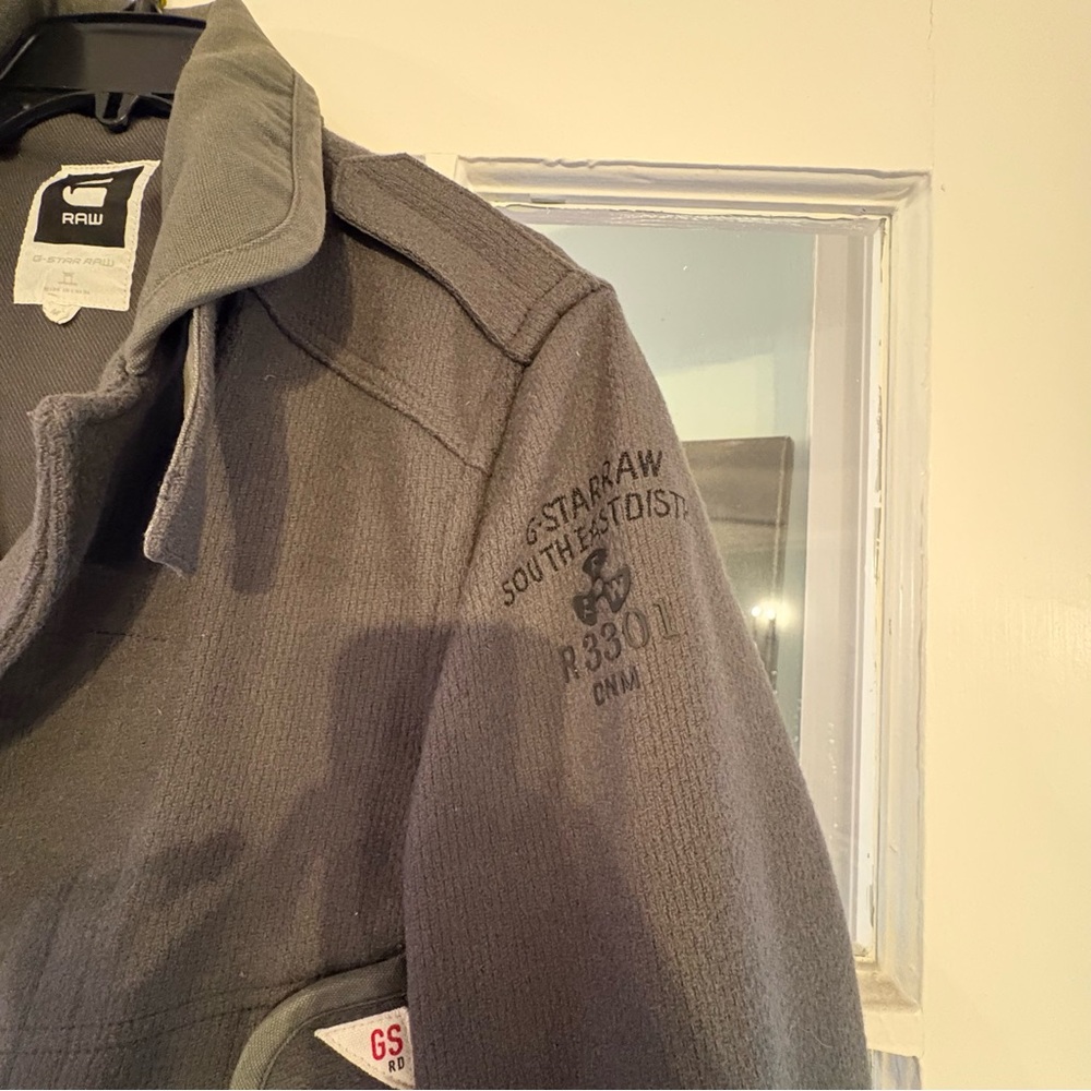 G-Star RAW Military Style Trench Coat Grey Men’s Size Medium - Picture 5 of 8